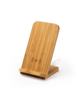 Suport telefon cu încarcator wireless din bambus